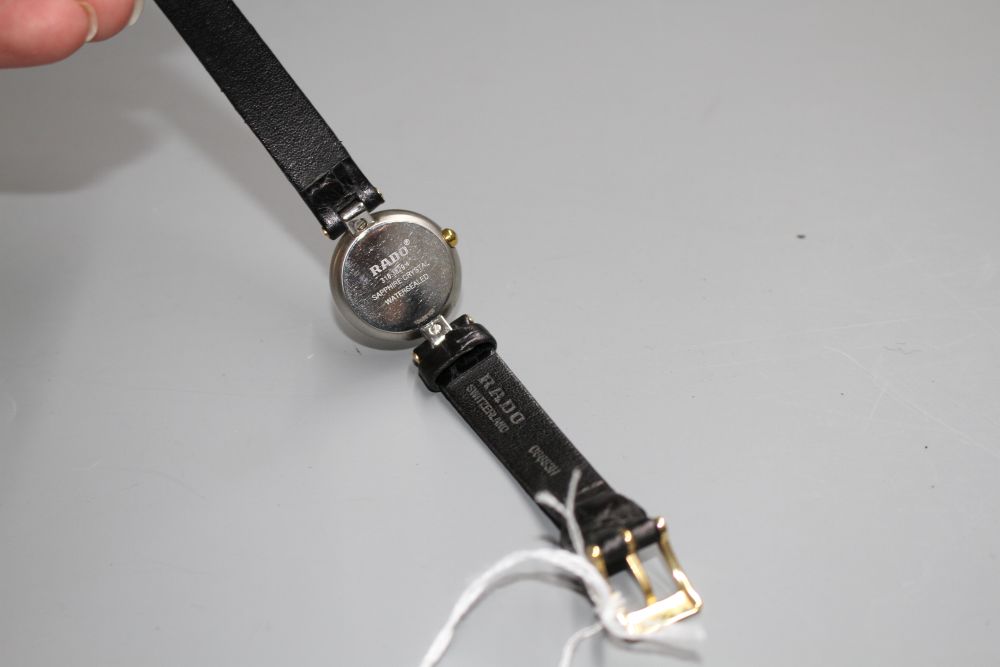 A ladys steel Rado Jubile quartz? wrist watch, with box(a.f.).